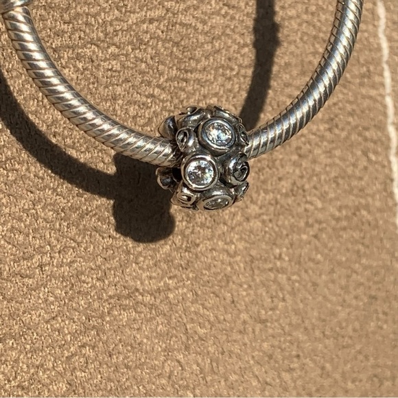 PANDORA Primrose Path Charm 790330CZ 925 ALE Clear CZ Retired Silver Collectible - Picture 8 of 12